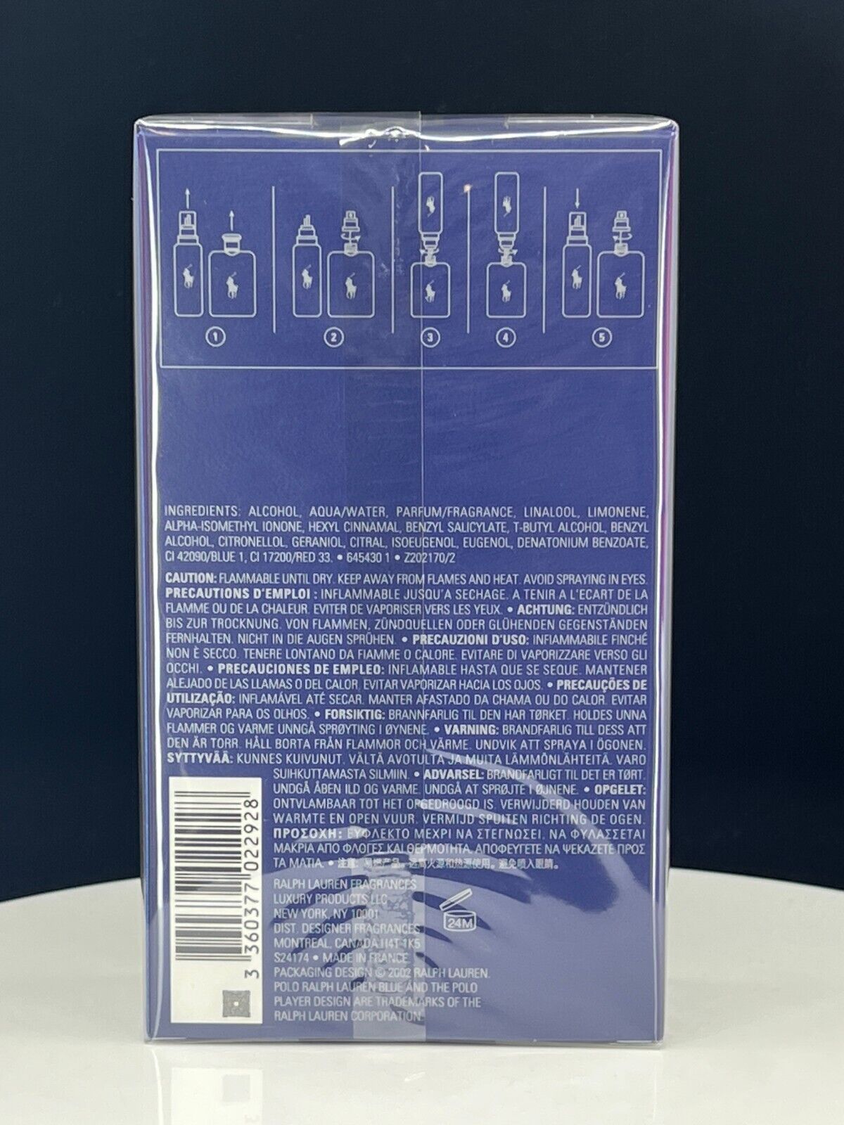 Polo Blue by Ralph Lauren Eau De Toilette Spray 4.2 Oz (NIB)-NEW Packaging