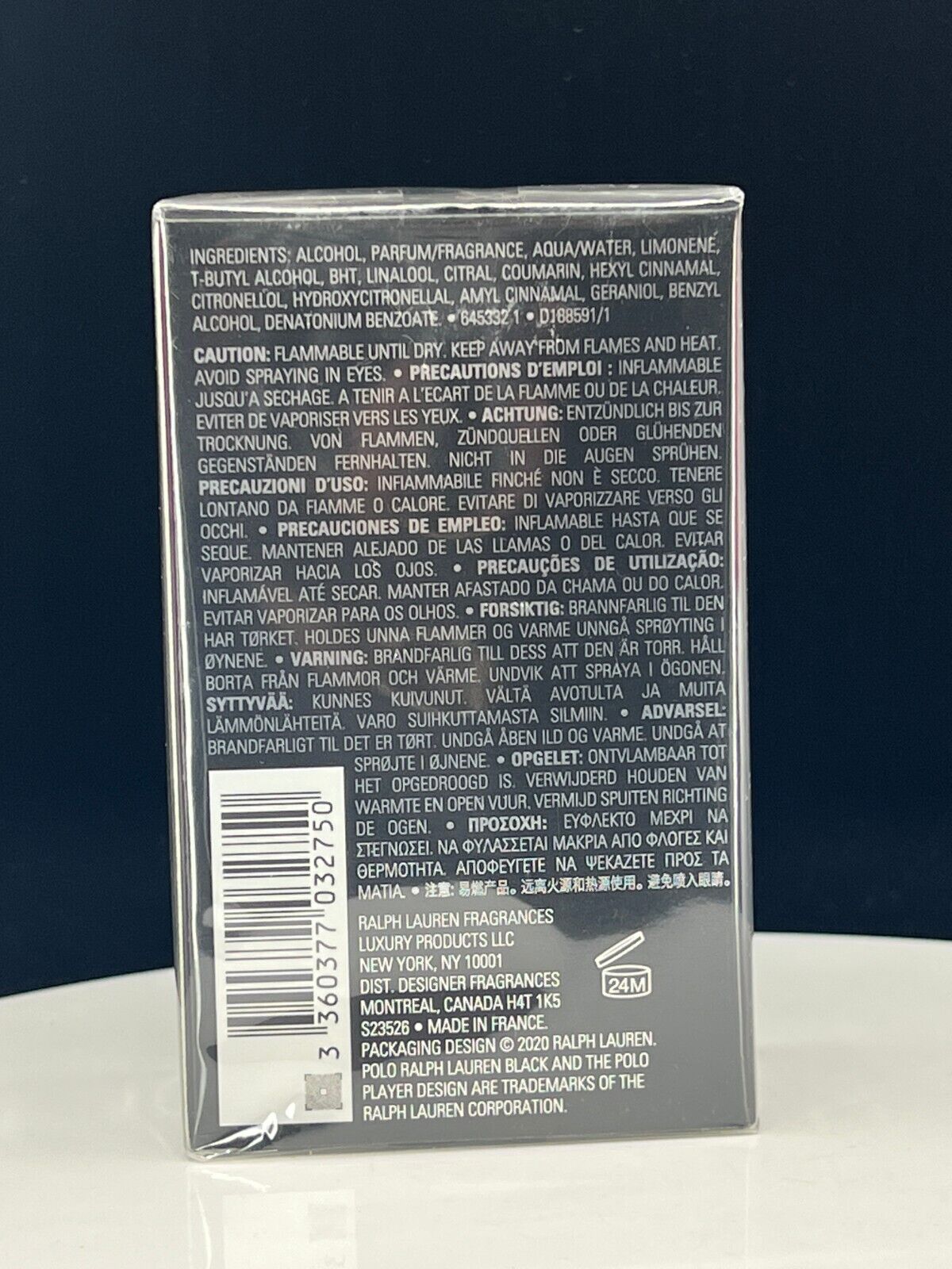 Polo Ralph Lauren Black Edt-2.5 oz -(NIB)