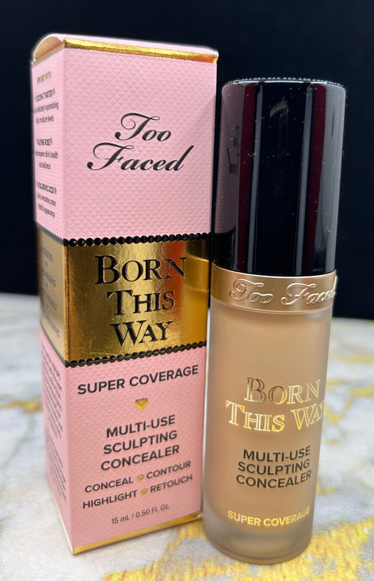 Too faced Born like this super coverage concealer - 0.5oz/15mL#Almond 08 - NIB