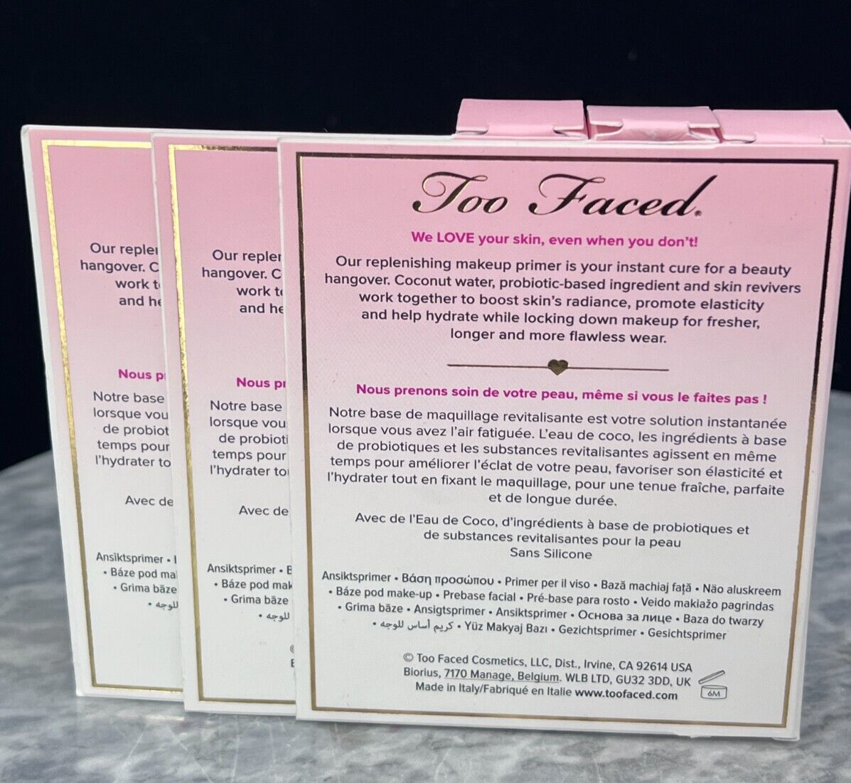 Too Faced Hangover Rx Replenishing Face Primer -Travel Size 0.16 ozNIB(LOT OF 3)